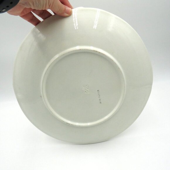 Leaf Plate Handpainted 11.5" Colorful Autumn Leaves Twig Border Made in Italy - Picture 8 of 9